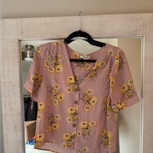 Floral Button-Up Women's Top
